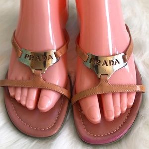 Prada Ladies Mauve Pink Kitten Heel Sandals Size 38